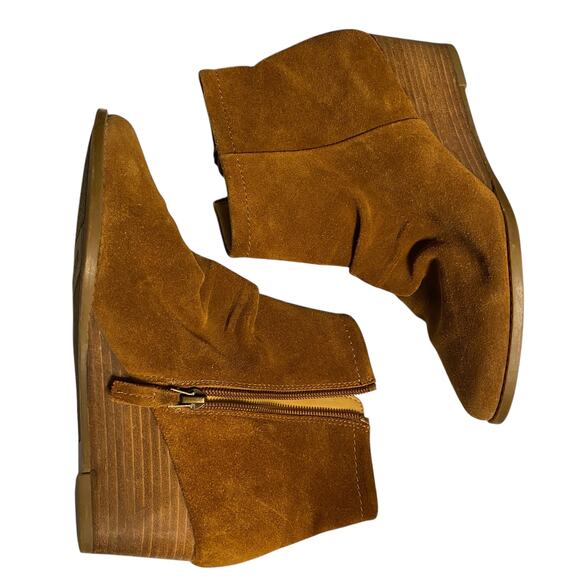 FRANCO SARTO Winston Bootie Size 8M Suede Leather Wedge Side Zip Boots - Picture 7 of 16